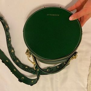 Green flower round purse